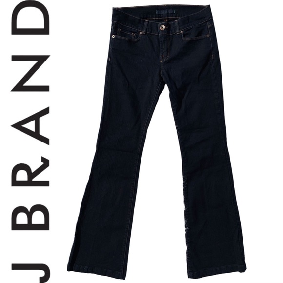 🌹SOLD🌹 J BRAND Dark Wash Love Story Flare Jeans in Jett - Picture 5 of 16